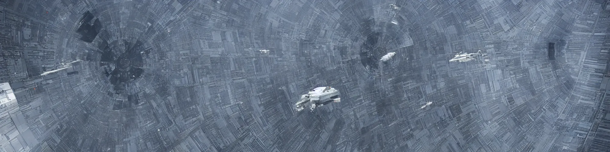 Image similar to flying over the surface of the death star