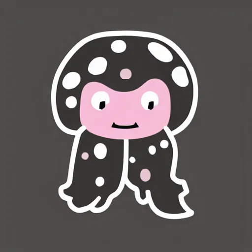 Image similar to a cute icon of black squid