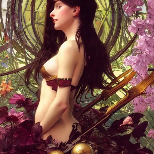 Image similar to natali portman, 8 k, depth of field, 3 d, art by artgerm and greg rutkowski and alphonse mucha and uang guangjian and gil elvgren and sachin ten