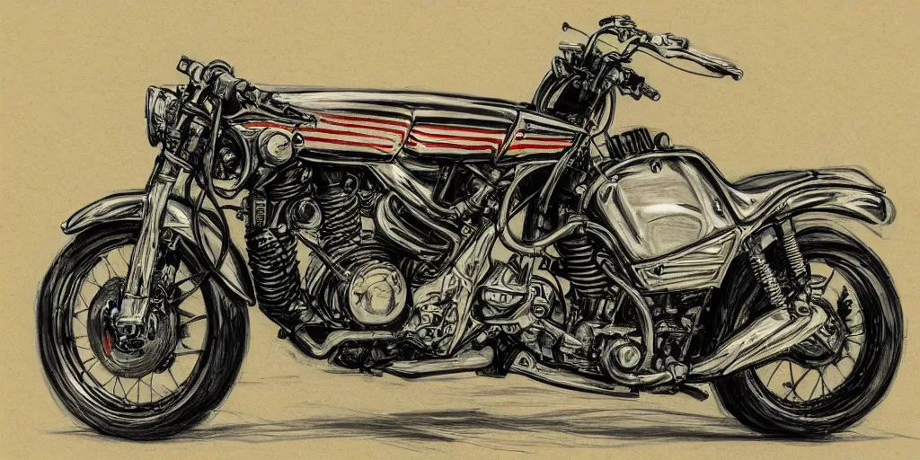 Image similar to 1980s motorcycle sketch concept art, high detail, high definition, 8k