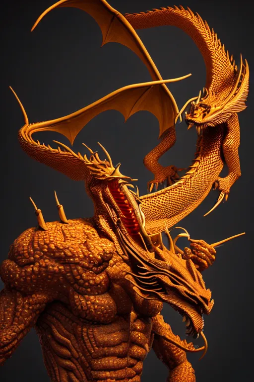 Image similar to a sculpture of dragon, intertwined, diode lighting, a lovely cornucopia of flowers and human body parts, body parts, highly detailed, octane render, cinematic, sharp focus, clean, studio lighting