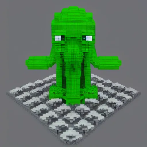 Prompt: Cthulhu voxel art