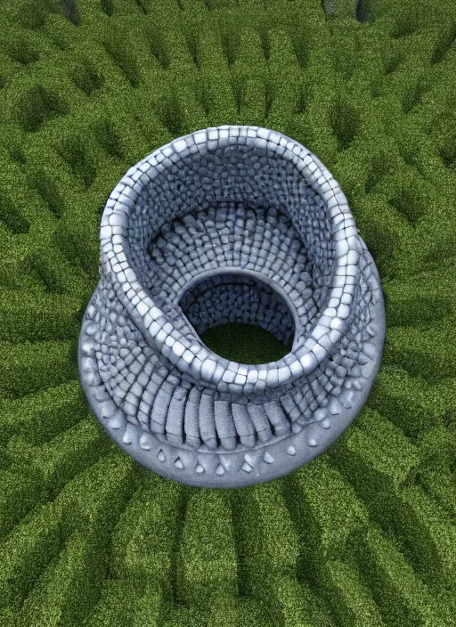 Prompt: highly detailed realistic architecture 3 d render of a futurisctic spiral stele monument made from balls standing in a city park, archdaily, made in unreal engine 4 octane render