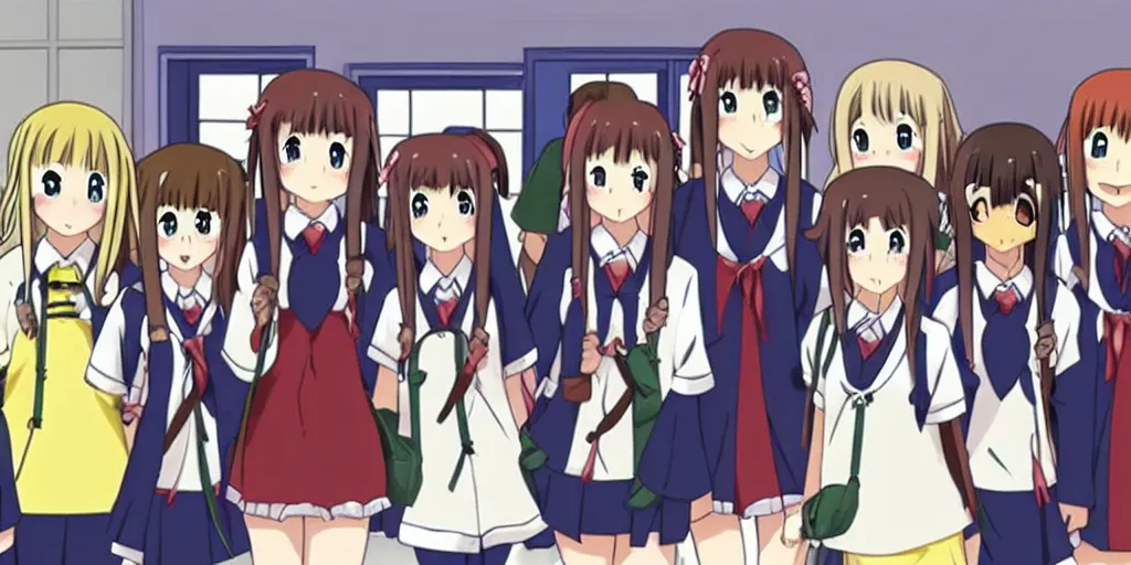 Image similar to ned's school survival guide as an harem anime