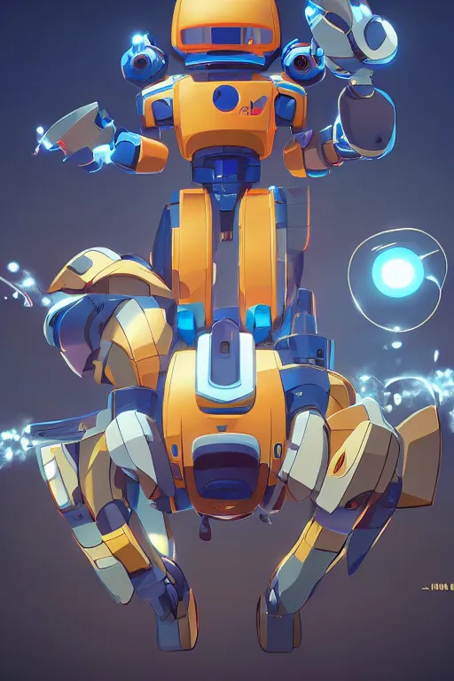 Image similar to metabots medabots medarotto medarot robot minimalist comics, behance hd by jesper ejsing, by rhads, makoto shinkai and lois van baarle, ilya kuvshinov, rossdraws global illumination ray tracing hdr radiating a glowing aura