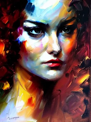 Image similar to neo - baroque portrait of a woman painted by henry asencio, leonid afremov, casey baugh, sandra chevrier, peter coulson