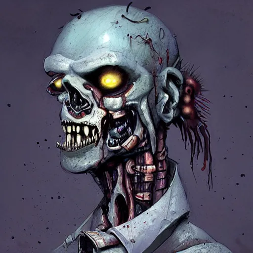 Prompt: mechanical zombie by eddie mendoza