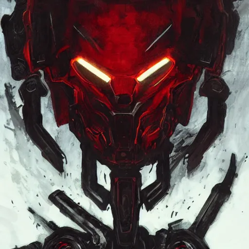 Image similar to doom slayer, painted by tsutomu nihei, painted by stanley lau