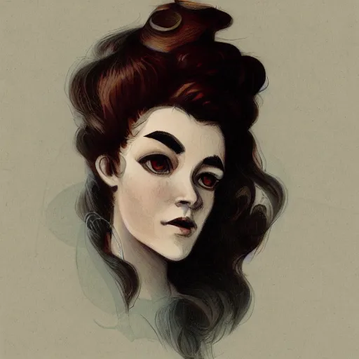 Prompt: a portrait in the style of charles dana gibson and in the style of peter mohrbacher.