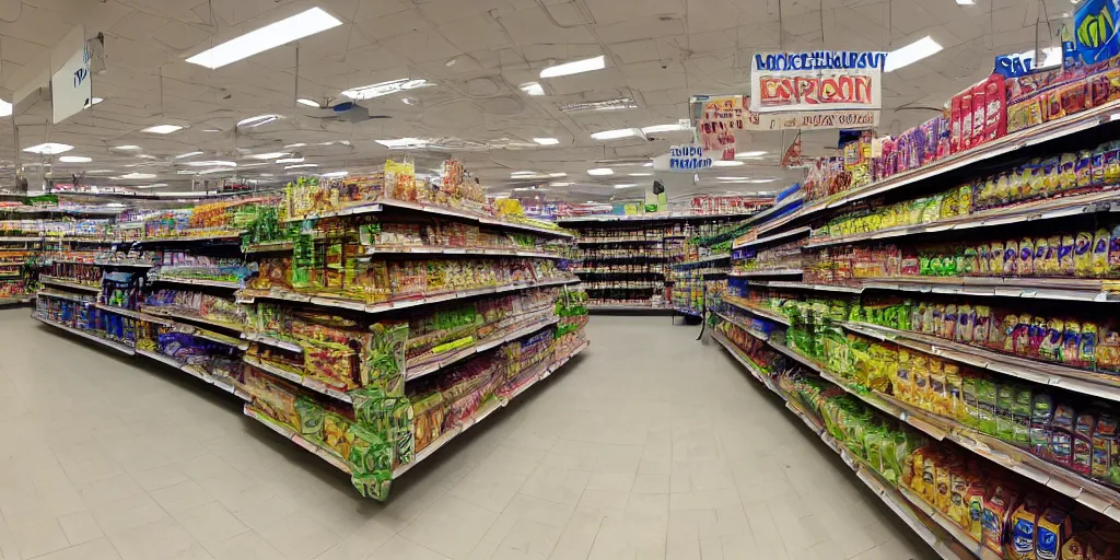 Prompt: inside a supermarket