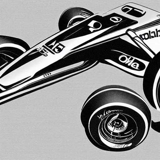 Image similar to 2 0 2 2 formula 1 car in the style of davinci sketches