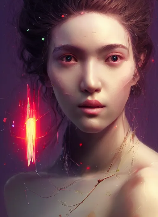 Prompt: a 3 d wlop goddess portrait, 8 k micro details, artwork by tooth wu and wlop and beeple and greg rutkowski, trending on artstation,