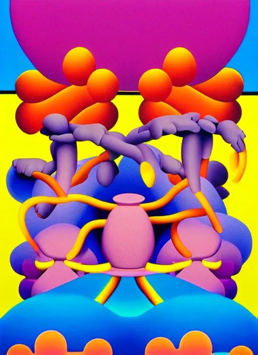 Image similar to flower men by shusei nagaoka, kaws, david rudnick, airbrush on canvas, pastell colours, cell shaded, 8 k