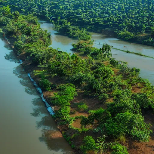 Prompt: still color photo, nong khai thailand mekong river, 8 k, 1 5 0 mp,