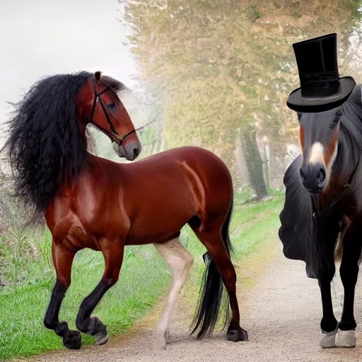 Image similar to horse with tophat