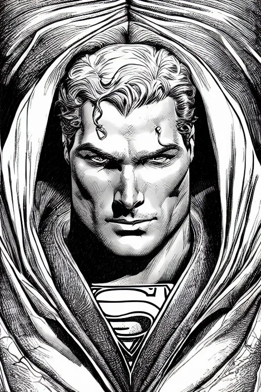 Prompt: colorful!!! superman portrait by laurie greasley and hans bellmer, ( ( etching by gustave dore ) ), ultraclear intricate, sharp focus, highly detailed digital painting illustration, concept art, masterpiece