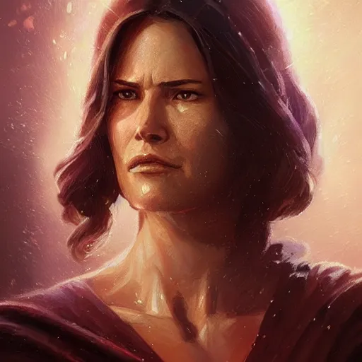 Prompt: portrait of a woman by greg rutkowski, grand jedi master jaina solo, star wars expanded universe, she is about 6 0 years old, wearing jedi robes, highly detailed portrait, digital painting, artstation, concept art, smooth, sharp foccus ilustration, artstation hq