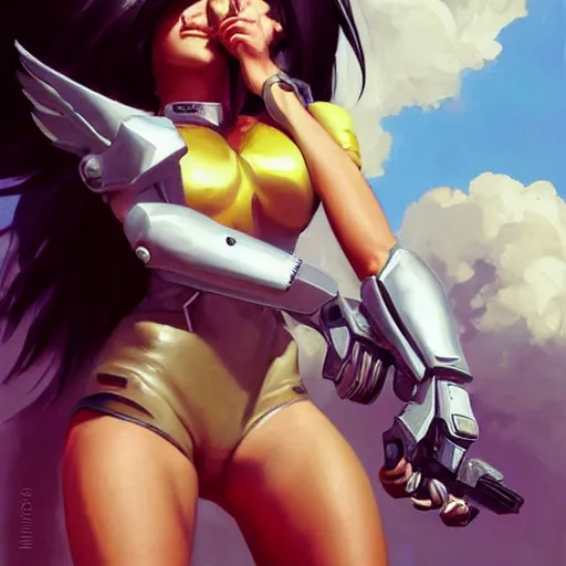 Prompt: greg manchess portrait painting of battle angel alita as overwatch character, totally whack, medium shot, asymmetrical, profile picture, organic painting, sunny day, matte painting, bold shapes, hard edges, street art, trending on artstation, by huang guangjian and gil elvgren and sachin teng