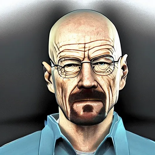 Prompt: walter white in a 3 d playstation 2 game