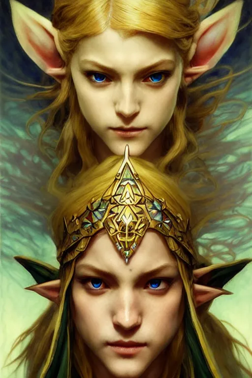 Image similar to legend of zelda!! metamorphosis, perfect face!!, fantasy, intricate, elegant, dramatic lighting, emotionally evoking symbolic metaphor, highly detailed, photorealistic, artstation, concept art, smooth, sharp focus, art by john collier and albert aublet and krenz cushart and artem demura and alphonse mucha