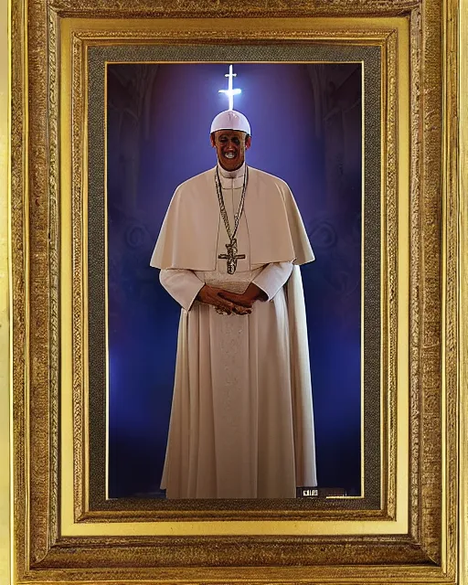 Prompt: ronaldinho as the pope, professional photograph, 4 k