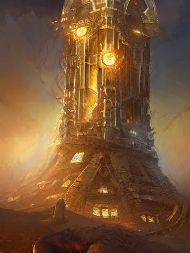 Image similar to tower collapsing. intricate, elegant, highly detailed, digital painting, artstation, concept art, sharp focus, illustration, by justin gerard and artgerm, 8 k