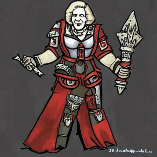 Prompt: margarett thatcher warhammer 4 0 k orc