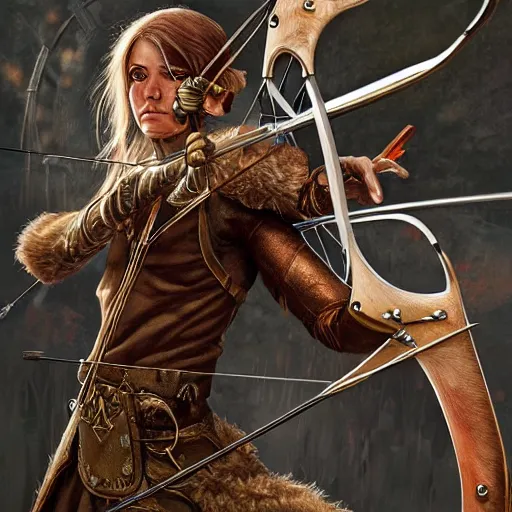 Prompt: mechanical archer, 8 k, highly detailed, realistic, professional art, tolkien style elf, artstation, digital painting, ultra detailed,