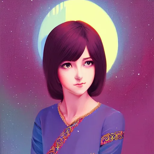 Image similar to pretty woman in goddess princess attire, painted by ilya kuvshinov