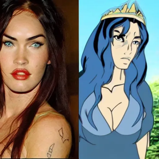 Prompt: megan fox as princess mononoke