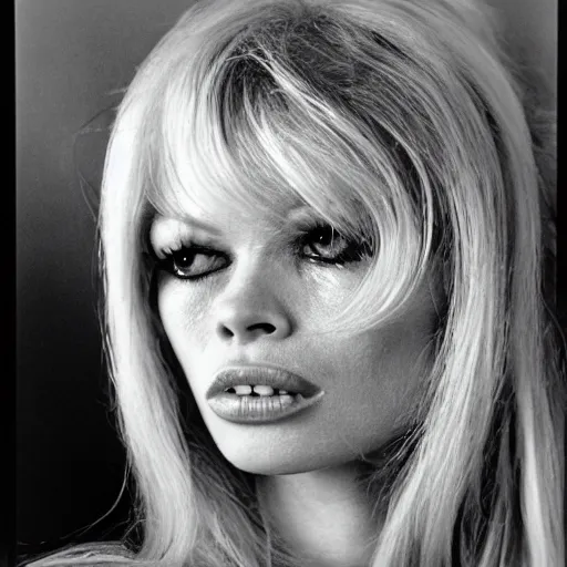 Image similar to Brigitte Bardot in a futuristic apartment, portrait, 35mm film, by David Bailey, Mariko Mori, Richard Avedon