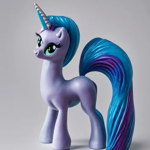 Image similar to studio photo of a ceramic figure, in the shape of a my little pony. photorealistic, minimalist, ultra detailed.