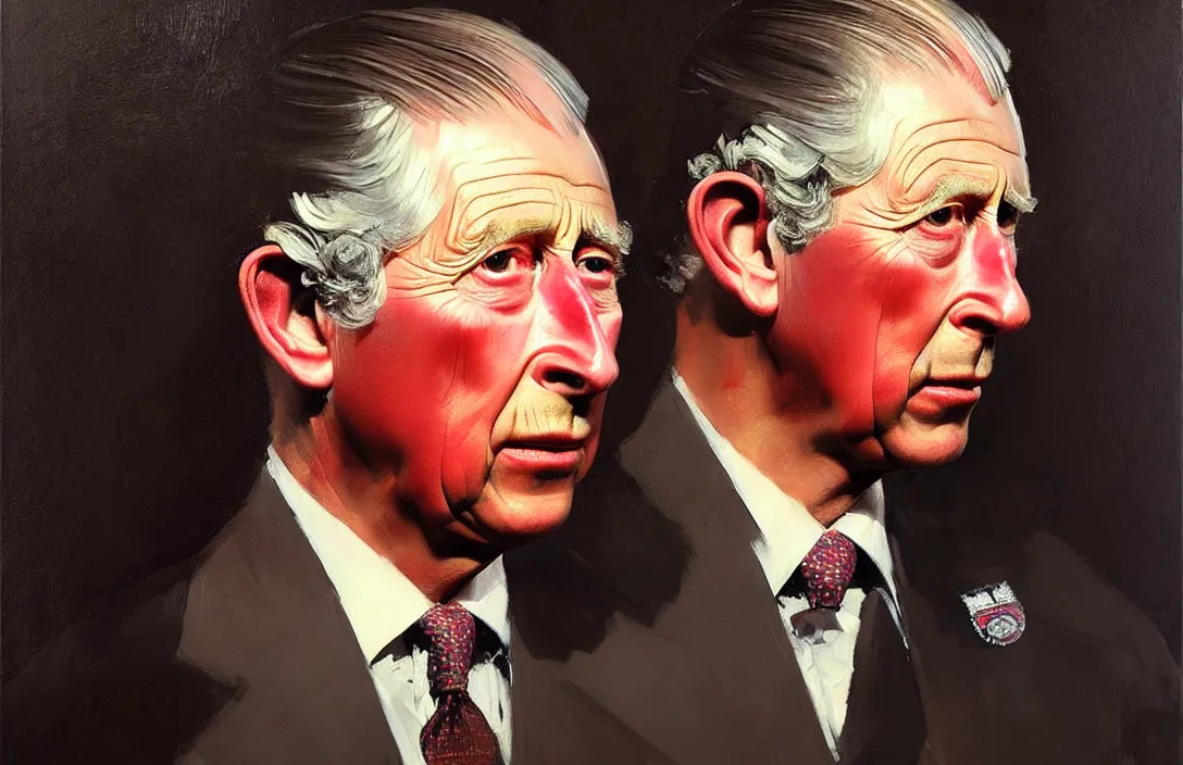 Prompt: portrait of prince charles!!!!!!!!!!!!!!!!!!!!!!!!!!!, detailed face, detailed painting, epic lighting, by ilya repin, phil hale and kent williams