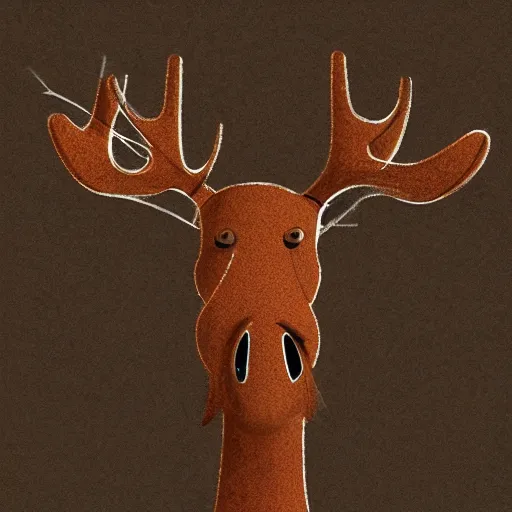 Prompt: digital art of an anthropomorphic moose