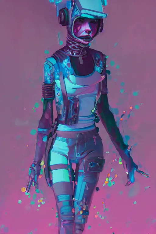 Image similar to wide view cyberpunk clown girl made of pink slime, cartoon, wearing cyberpunk intricate streetwear, transparent, behance hd artstation by jesper ejsing by rhads, makoto shinkai and lois van baarle, ilya kuvshinov, ossdraws, cinematic lighting, sharp focus