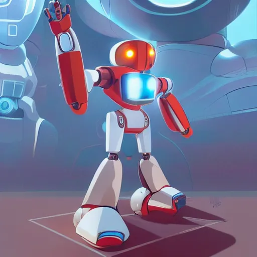 Image similar to metabots medabots medarotto medarot robot minimalist comics, behance hd by jesper ejsing, by rhads, makoto shinkai and lois van baarle, ilya kuvshinov, rossdraws global illumination ray tracing hdr radiating a glowing aura