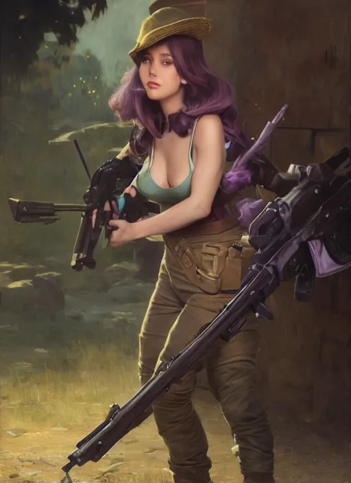 Prompt: caitlyn, from league of legends, holding a rifle, hyper detailed, digital painting, trending in artstation, cinematic lighting, studio quality, smooth render, fluorescent skin, unreal engine 5 rendered, octane rendered, art style by jules bastien - lepage and gaston bussiere and sleepy sheep and wlop and james christensen