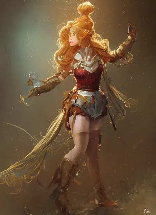 Image similar to beautiful female Dorothy gale, full body character concept, armor, super powers, fantasy, intricate, elegant, highly detailed, digital painting, artstation, concept art, shining, sharp focus, illustration, art by stanley lau