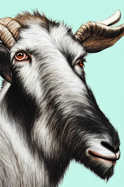 Image similar to illustration of a goat, art by lixin yin