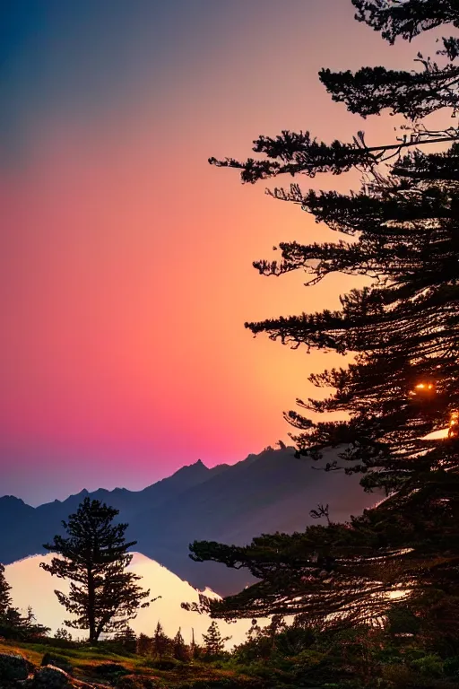 Prompt: breathtaking himalayan landscape, pastel sunset, lake, pine trees, hot air balloon, last light on mountain top, dreamy colors, photorealistic, landscape photography, beautiful, 4 k, trending on artstation
