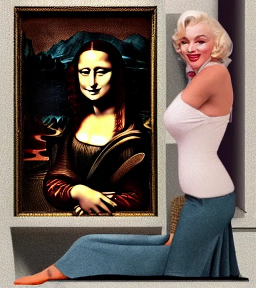 Prompt: the Mona Lisa reimagined as Marilyn Monroe