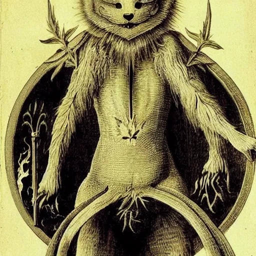 Image similar to furry freaky creature sings a unique canto about'as above so below'being ignited by the spirit of haeckel and robert fludd, breakthrough is iminent, glory be to the magic within