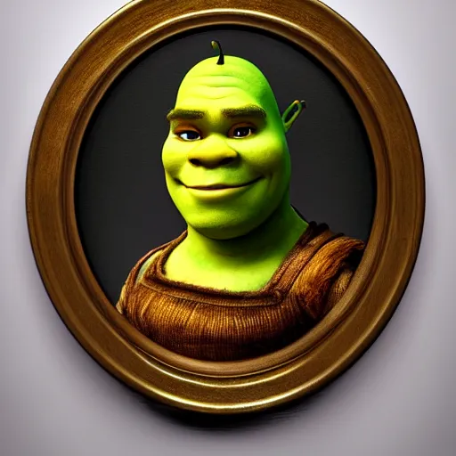 Prompt: Shrek portrait by Rembrandt