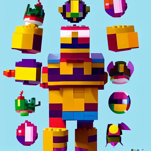 Image similar to tiny mixels creature, square, big round cute eyes, quadrupedal, cute looking, blocky shape, kawaii, sharp focus, character sheet, game concept art, blocky, lego, flat toon style like katamari damacy inspired, pokemon inspired, promotional poster art