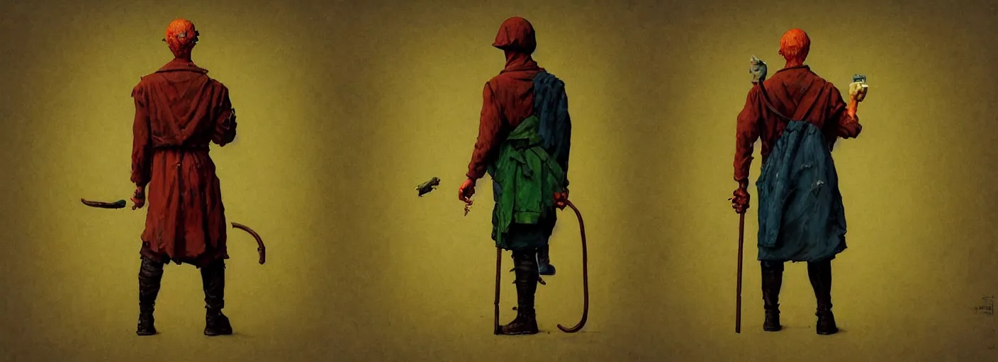 Image similar to full - body portrait surreal colorful clay fighting artstation rpg gentleman character concept art anatomy, action pose, very coherent and colorful high contrast masterpiece by norman rockwell franz sedlacek hieronymus bosch dean ellis simon stalenhag rene magritte gediminas pranckevicius, dark shadows, sunny day, hard lighting, reference sheet white! background