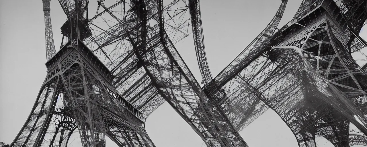 Image similar to construction of the eiffel tower with spaghetti, canon 1 0 mm, photography, film, kodachrome