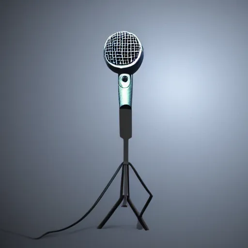 Image similar to microphone floating in space concept art