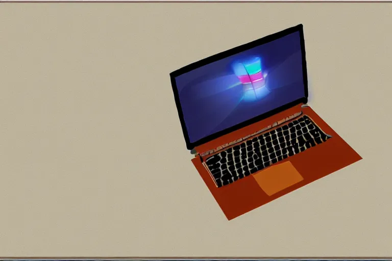 Image similar to concept art for a left handed laptop, digital art