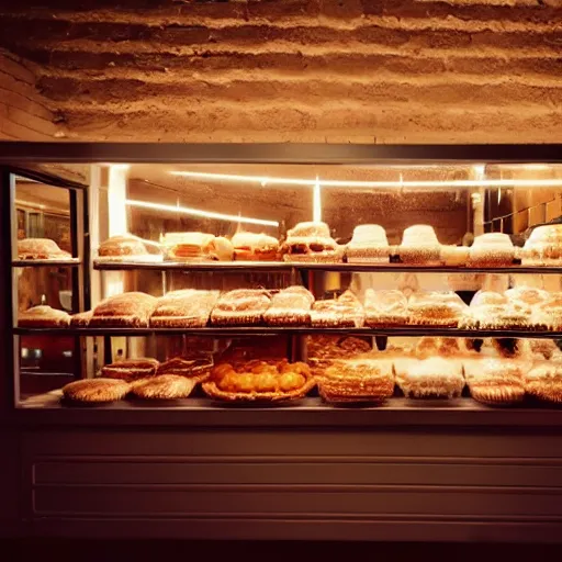 Prompt: wide shot of a bakery with pixie filter and blurred twinkly lights soft colors feels like home. You can see how good it smells.