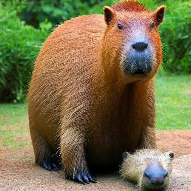 Image similar to original capybaras character in the style of a disney movie